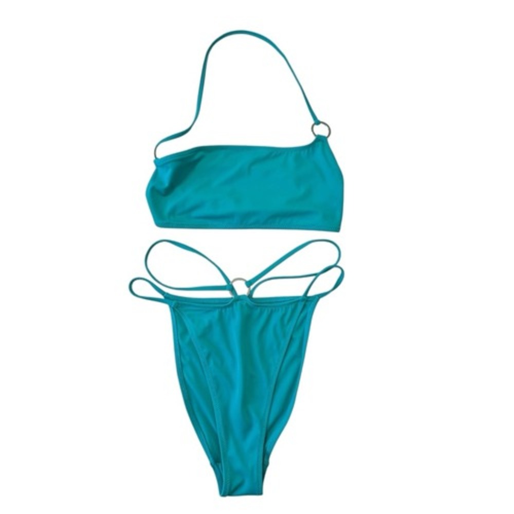 Storm Reid x PacSun Blue Solid String Bikini Set, S